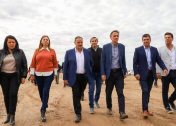 Katopodis y Quintela constataron avance de importante obra vial en la rotonda del Chacho