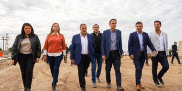 Katopodis y Quintela constataron avance de importante obra vial en la rotonda del Chacho