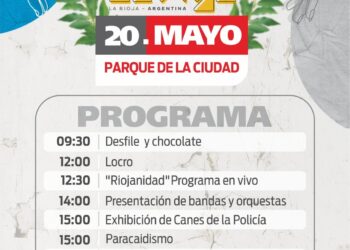 El 20 de mayo en el Parque de la CiudadEl Gobierno Provincial invita a participar de los festejos por el aniversario de la Fundación de la Ciudad de La Rioja
