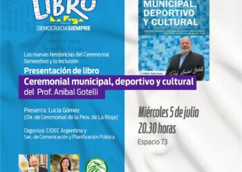 Feria del Libro 2023Se presenta hoy el libro “Ceremonial Municipal, Deportivo y Cultural» de Aníbal Gotelli