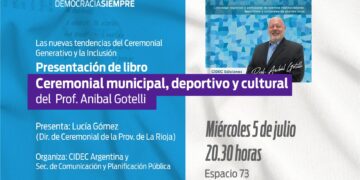 Feria del Libro 2023Se presenta hoy el libro “Ceremonial Municipal, Deportivo y Cultural» de Aníbal Gotelli