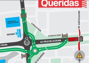 La intersección de Olsacher y Félix de la Colina tendrá cortes de tránsito por el avance de la obra Distribuidor vial monumento al Chacho Peñaloza