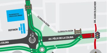 La intersección de Olsacher y Félix de la Colina tendrá cortes de tránsito por el avance de la obra Distribuidor vial monumento al Chacho Peñaloza