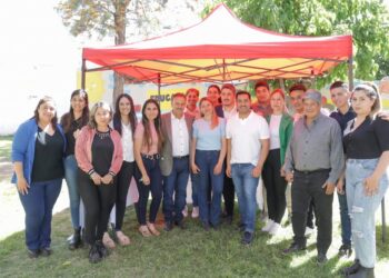 Quintela visitó la obra de ampliación del programa de Fortalecimiento Escolar y Social