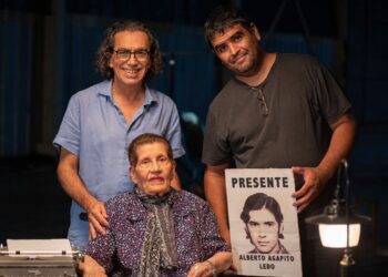 Con Marcela Ledo, Madre de Plaza de Mayo