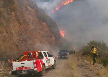Continúa la ardua tarea del COE para sofocar incendio forestal en el departamento Capital