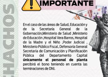 Mañana comienza el pago extra de 50 mil Chachos a las y los trabajadores de planta permanente de toda La Rioja que dependen del Gobierno Provincial