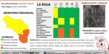 Tormentas fuertes en La Rioja: Se emite alerta Naranja y Amarilla para varios departamentos