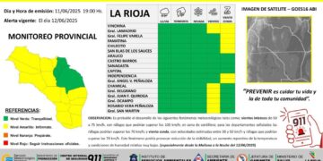 Difunden alerta amarilla por vientos para gran parte de la provincia