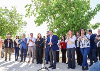 QUINTELA INAUGURÓ LA NUEVA PLAZA DE ALPASINCHE EN EL 160° ANIVERSARIO DE SAN BLAS DE LOS SAUCES
