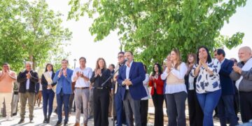 QUINTELA INAUGURÓ LA NUEVA PLAZA DE ALPASINCHE EN EL 160° ANIVERSARIO DE SAN BLAS DE LOS SAUCES